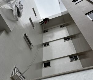 Facade repair after war damage in Rishon LeZion, Dalia 8